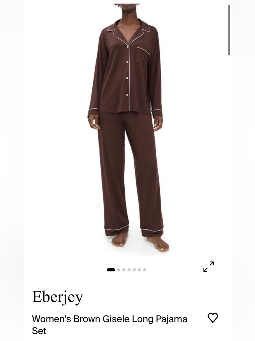 Eberjey Chocolate Gisele Long Pajama Set